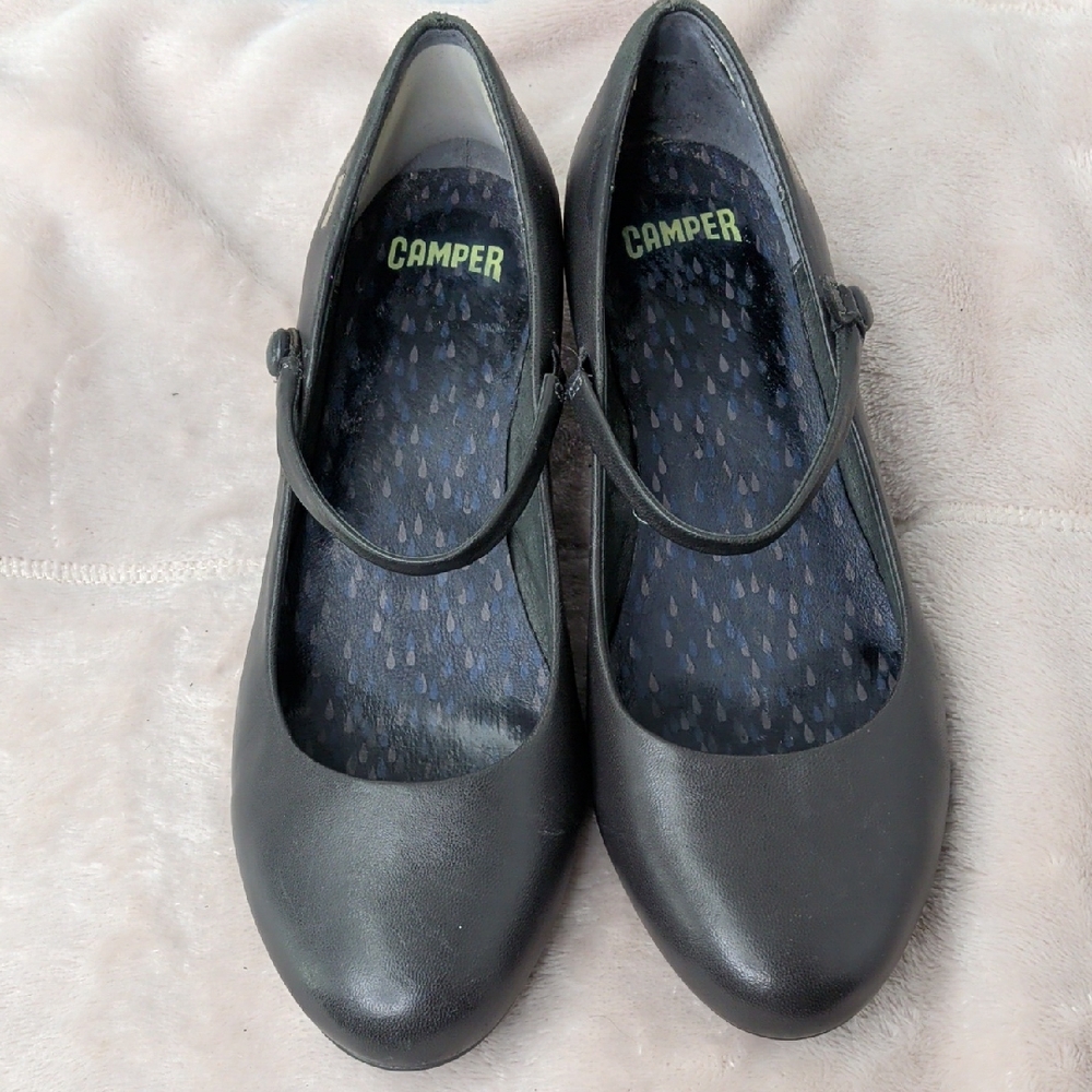 Camper Kim 21241-039 Leather Mary Janes in Grey